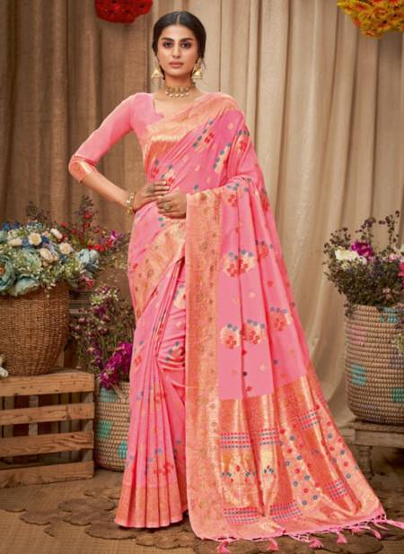 Pink Colour SANGAM FASHION QUEEN Fancy New Exclsuive Wear Cotton Designer Saree Collection 4024